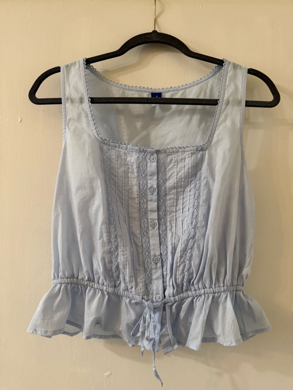 Old Navy Light Blue Sleeveless Button-Front Peplum Top NWT